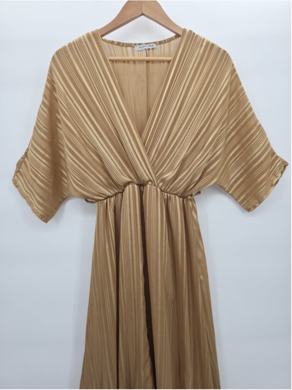 Made in Italy Striped Maxi Dress Boho Ruffle Tiered Romantic High Low S - Picture 3 of 15